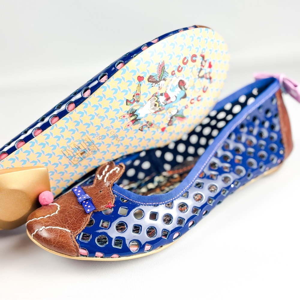 Irregular Choice Swings and Roundabouts Flats | Bunny Detail Shoes | Size 39 - Picture 4 of 5